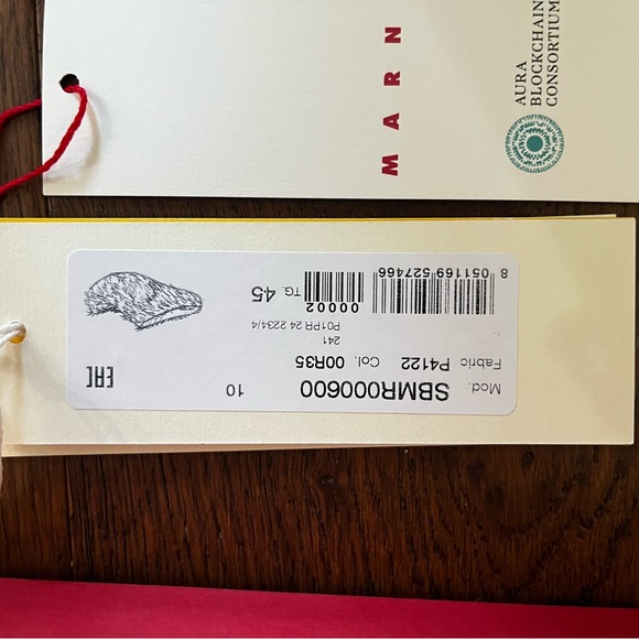 Marni Long Hair Orange Shoes NEW - Picture 3 of 5